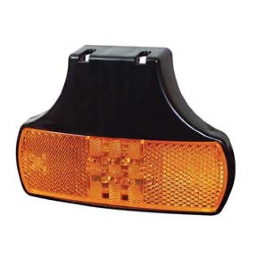 12-24V LED Amber Marker with Bracket   017111 Superseal connector